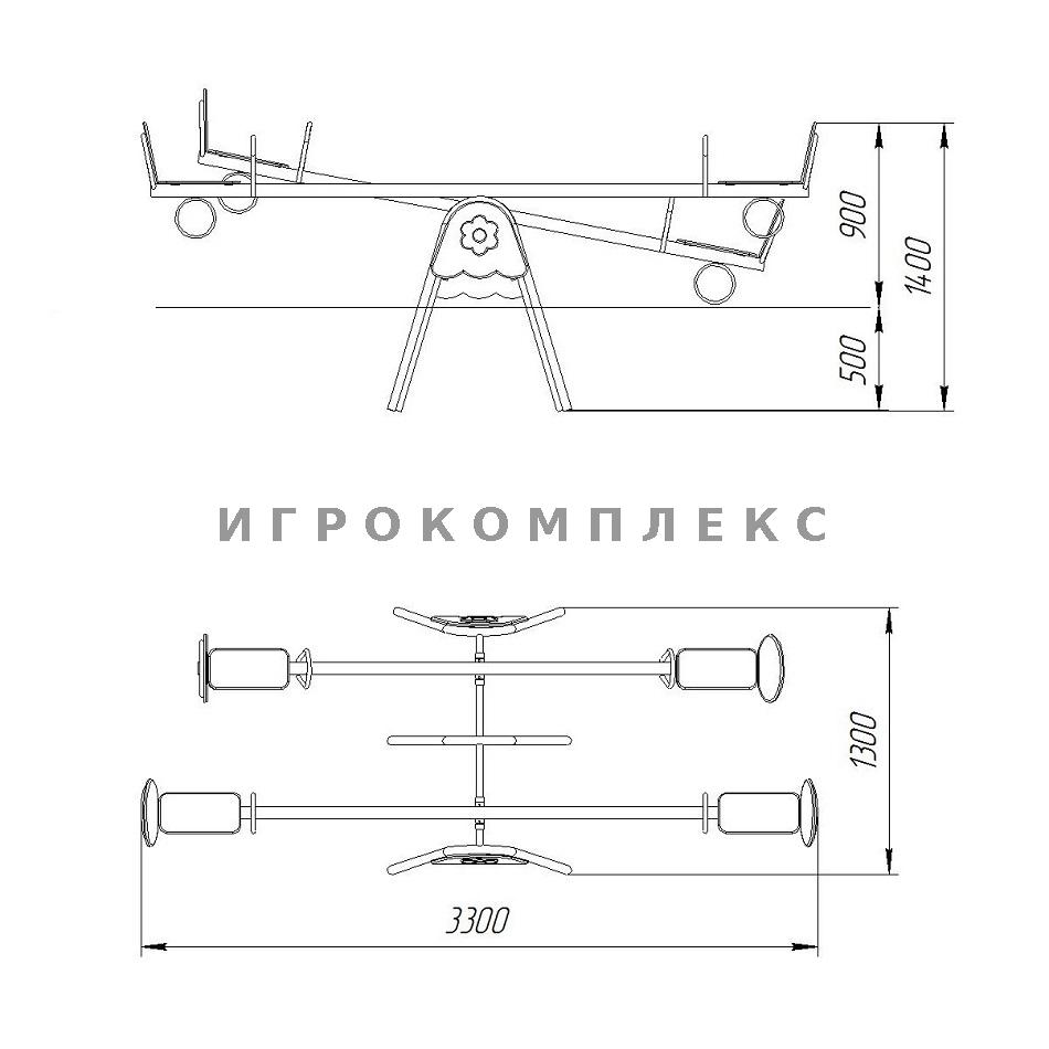 Качели балансир чертеж