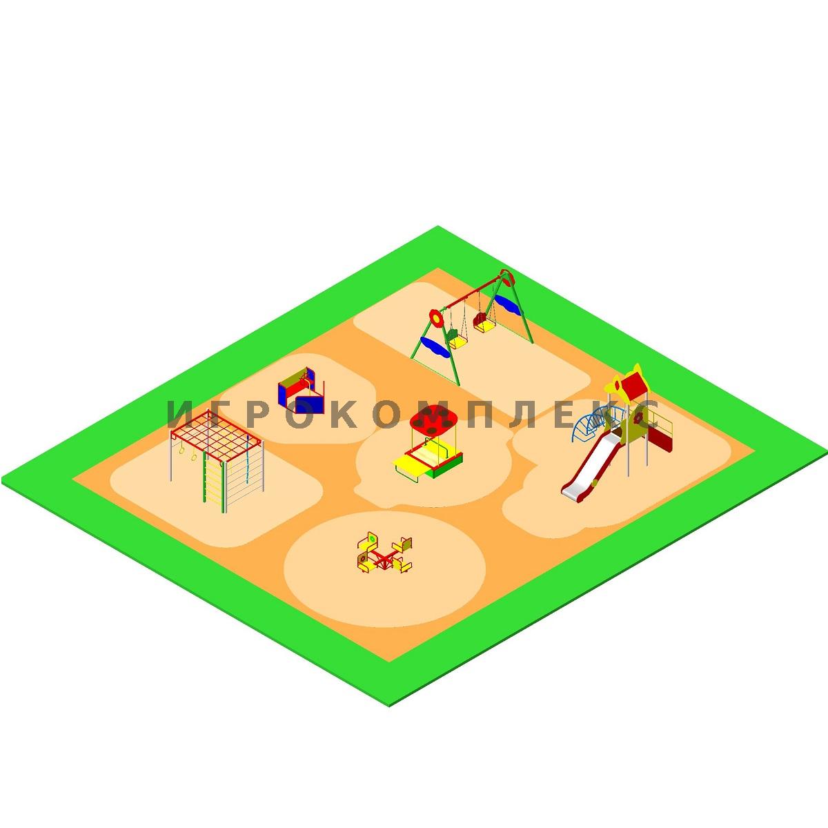 Артикул 9018 Готовый проект №18 детской площадки 13м-15м от Игрокомплекс