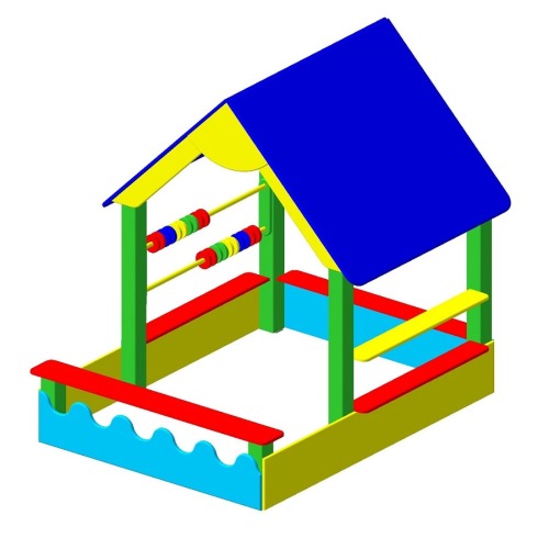 Чертеж песочницы с навесом